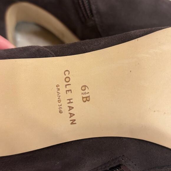 Cole Haan Grand 360 Vestry Women's 6.5B Chocolate Suede Pointed Toe Heels Bootie - Picture 6 of 9